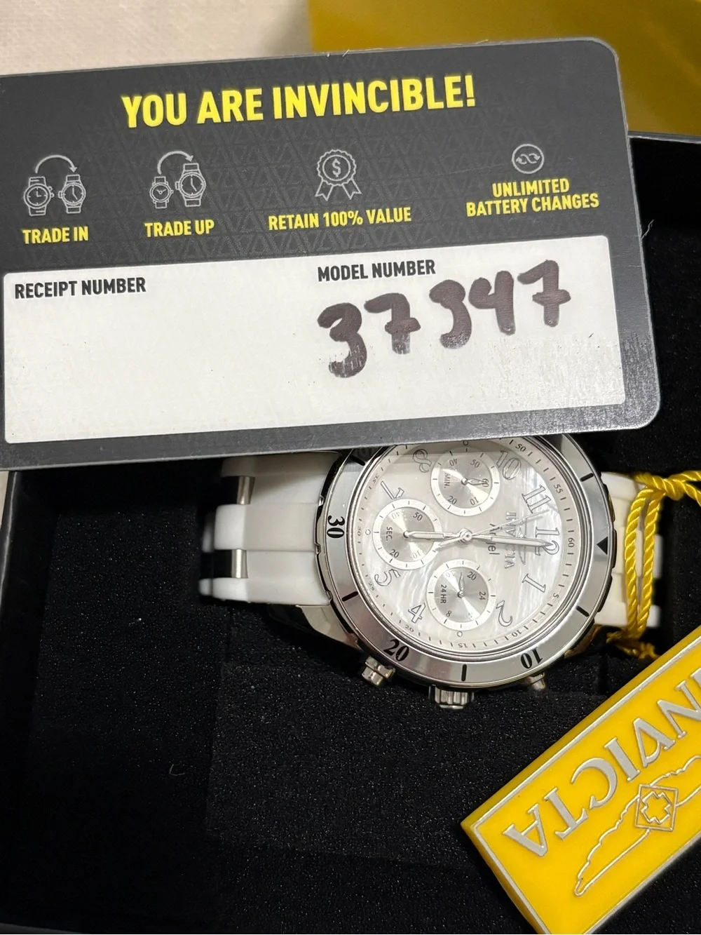 Invicta Angel White and Silver women’s Chronograph Watch NWT, includes box.
